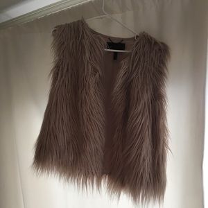 Blush fur vest